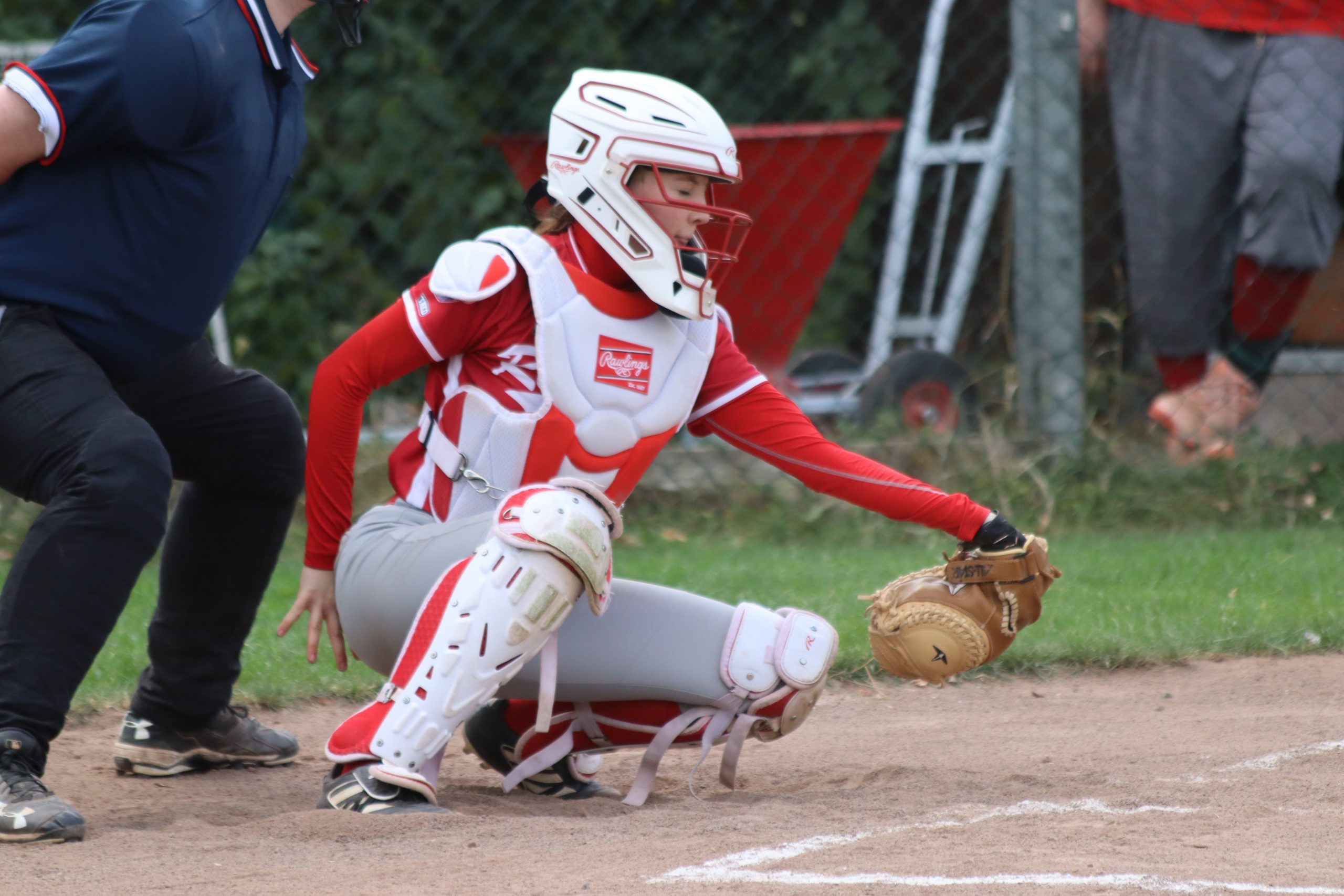 Redwings-Catcherin im Einsatz