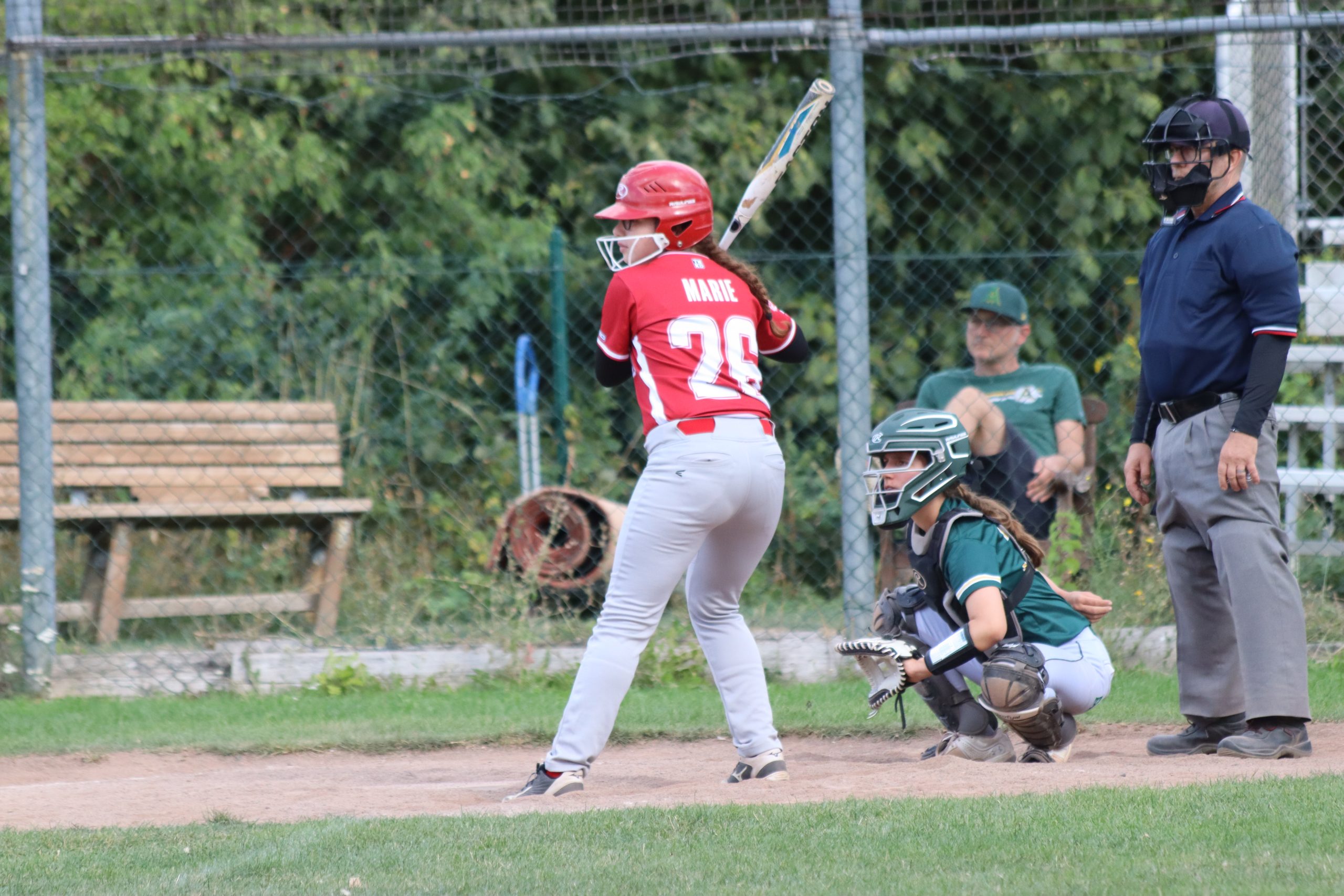 Redwings-Schlagfrau an der Homeplate